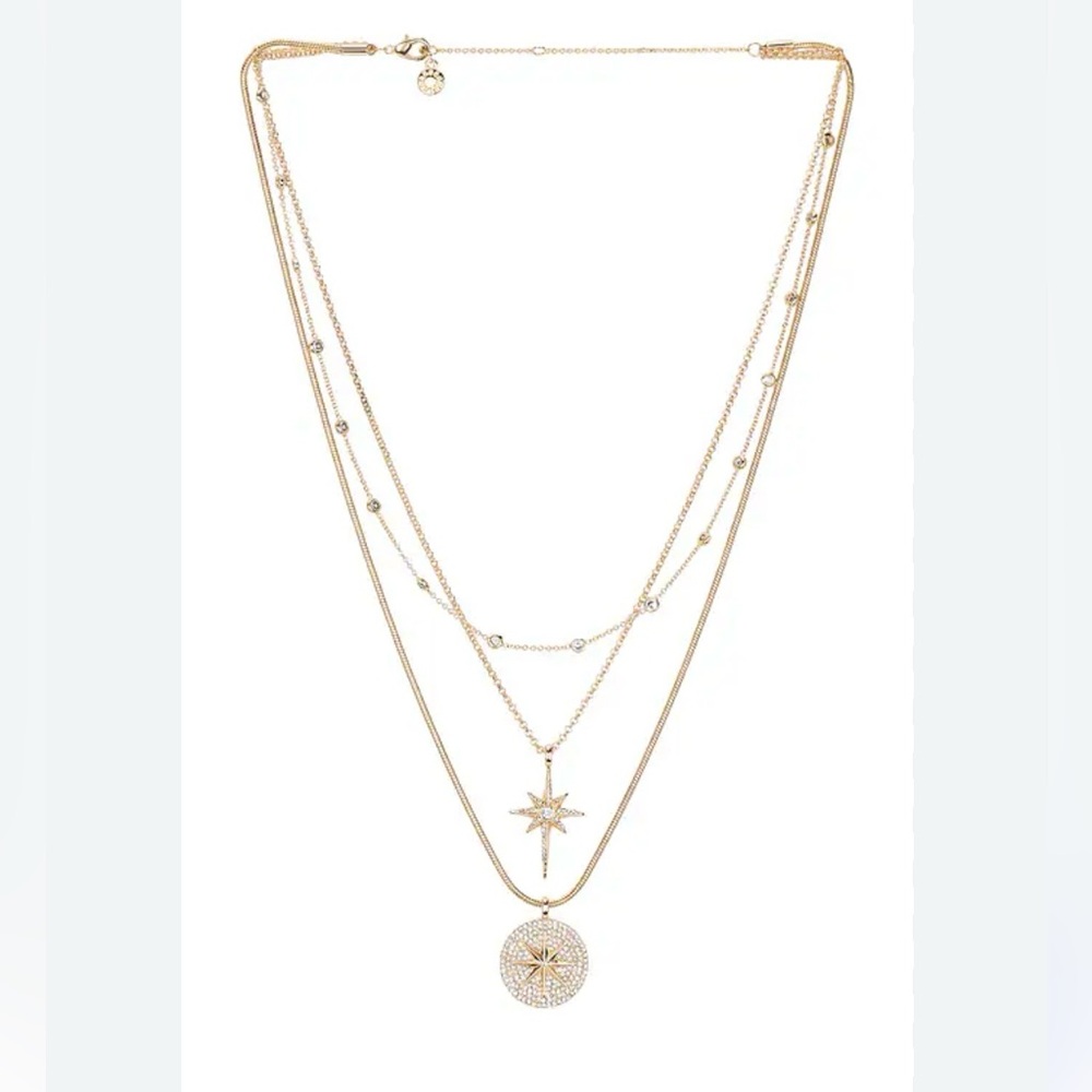 BaubleBar Lyra Celestial Layered Necklace in Clear
